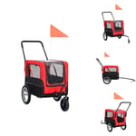 Vagnar för husdjur - Living Cykelvagn för husdjur och joggingvagn 2-i-1 röd och svart