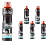 Loreal Men Expert Anti-Perspirant Deodorant Carbon Protect 250ml x 6