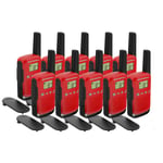 Motorola TALKABOUT T42 Ten Pack Two-Way Radios in Red