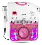 FENTON SBS20W karaoke spelare med CD-G Vit/rosa, Karaokesystem FENTON SBS20W med CD-spelare för karaokeskivor