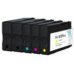 5 Ink Cartridges (Set + Black) to replace HP 934 & 935 XL non-OEM/Compatible