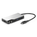 Alogic USB-C Hub 6in1 2xUSB-A/USB-C/HDMI/VGA/RJ45 - Grå