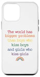 Coque pour iPhone 12 mini Le monde a de plus grands problèmes que les garçons qui embrassent Boys Pride