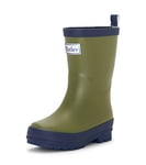 Hatley Classic Wellington Rain Boots, Matte Forest Green & Navy, 2 UK