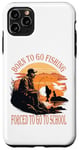 Coque pour iPhone 11 Pro Max Funny Born To Go Fishing Bass Fish Fisherman Boys Kids