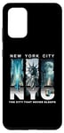 Coque pour Galaxy S20+ New York City Skyline et Liberty Moonlight City ne dort jamais