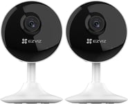 EZVIZ C1C 2 Pack Mini Indoor Security Camera Wireless with App, 1080p-c1c-2pk 