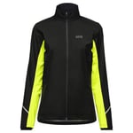 GORE WEAR Women's Running Jacket, R3, Partial GORE-TEX INFINIUM, Black/Neon Yellow, 40
