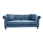 Venture Home 3-sitssoffa Velvet 3-seat sofa - Midnight Blue 19936-987