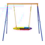 VEVOR Kit Balançoire de Jardin Capacité de Charge de 199,6 kg, Portique Balançoire avec Nacelle 101,6 cm, Cadre en Métal Robuste en A et Corde Réglable, pour Arrière-Cour Aire de Jeux Extérieur