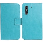 Lankashi PU Flip Leather Case For Doro 8080 5.7" Wallet Folder Folio Cover Skin Protection Protector Shell Book-Style (Blue)