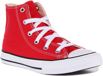 Converse Ashi Core Kids Lace Up High Top Trainers In Red Size UK 10 - 2