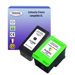 Lot de 2 Cartouches compatibles type T3AZUR pour imprimante HP DeskJet 5740, 5740xi (339+343) (Noire et Couleur)