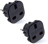 Pack of 2 Travel Adapter | UK to European Plug Adapter Converter (Euro Type C, E, F) EU Plugs for travelling to Italy Cape Verde Poland Spain Turkish Greece Bulgaria and more.(Black)