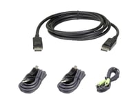 Aten 1,8 M Usb Displayport Secure Kvm Cable Kit, 1,8 M, Displayport, Svart, Usb Type-A/3.5Mm + Displayport, Usb Type-B + 3.5Mm + Displayport, Hankoppling