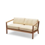 Skagerak Virkelyst soffa 2-sits teak Tyg outdoor textile golden yellow stripe