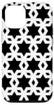 iPhone 15 Pro White Black Monochrome Star Arabic Geometrical Pattern Case