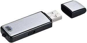 Clé USB Enregistreur Vocal Numérique Audio Dictaphone Vocal Micro Recorder 8Go Compact Lakamodo (Argent Noir)
