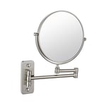 HGXC Wall Mount Makeup Mirror 360 Degree Swivel Rotation with Distortion Free View, Extendable Arm, Two-Sided Extendable