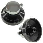 Knob Switch for NEW WORLD 444440036 444443523 600SIDLM Oven Hob Black Silver x 2