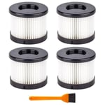 4-pack 49-90-0160 HEPA Torrt Filter för Milwaukee 49-90-0160 0882-20 M18 Kompakt Dammsugare med 1 Rengöringsborste
