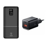 SiGN Powerbank 20000mAh med vegglader 30W - Svart