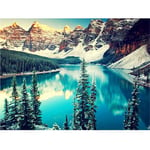 5D Diamond Painting by Number Kits 3D Full Drill DIY B13314 Winter Nature Lake Round Drill,25x30cm Embroidery Cross Stitch Handmade Crystal Set Diamond Arts Craft for Home Living Room Wall Decor Gift