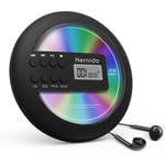 Hernido Portable CD Player for Car, Compact Disc Personal CD Player with FM Transmitter, USB Rechargeable CD Player with Headphones, Shockproof/Resume Playback Walkman CD Player