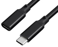 USB-C 3.2 Gen.2 forlængerkabel - 5A/100W - Sort - 5 m