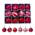 12pcs/set Christmas Balls Ornaments Decoration Hanging Rope A