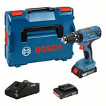 Bosch - Perceuse-visseuse a percussion Professional gsb 18V-21 + 2 batteries 2,0Ah + lboxx - 06019H1107