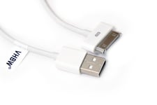 vhbw câble de données USB (type A sur lecteur MP3) compatible avec Apple iPod 4 Gen. (Photo) - A1099, 4 Gen. - A1059 lecteur MP3 - blanc