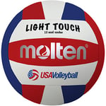 Molten MS240-3 Ballon de Volleyball léger au Toucher Unisexe pour Jeunes, Rouge/Blanc/Bleu, 12 & Under