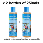 2 packs of 250mls Childs Farm Kids Bubble Bath Organic Raspberry -Sensitive Skin