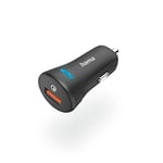 Hama Chargeur Rapide Allume Cigare USB (Chargeur de Voiture Qualcomm® Quick Charge™ 3.0, 19.5W, pour Samsung Galaxy S21 S22, Xiaomi, Sony, iPhone XR/XS Max/ 8 Plus, Huawei, LG, Wiko) Noir