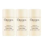 3-pack Calvin Klein Obsession For Men Deostick 75ml Vit