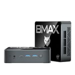 BMAX Mini PC 16 Go DDR4 512 Go SSD Intel Alder Lake N100 W-11 Pro 3,4 GHz 4 cœurs 4 Fils Extensible SSD 4K 60 Hz Tipo-C (Fonction complète) HDMI*2/USB*4/Wi-FI 5/2.4 +5G/BT4. 2