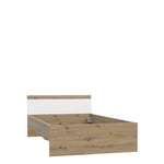 Forte Arkina Lit pour Adolescent avec Surface de Couchage de 120 x 200 cm, Matériau Dérivé du Bois, Chêne ArtisanBlanc, 125,3 x 76,8 x 210 cm (l x H x P)