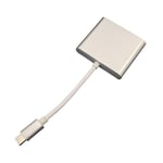 Deylaying HDMI Type C USB 3.0 Hub Adapter Converter 4K/30fps Dock for Nintendo Switch(Silver)