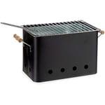 Sans Marque - Barbecue portable à charbon de bois avec 2 poignées 44x22x24.5cm - noir