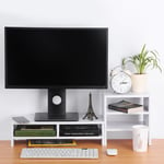 Desktop Monitor Screen Riser & Bookshelf Set Laptop PC Plinth Stand Organiser UK