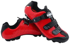 LUCK Chaussures de vélo VTT ODÍN avec Semelle en Carbone et Fermeture millimétrique de précision. (44 EU, Rouge)