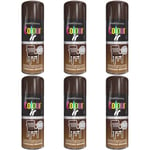 6x COLOUR IT Espresso Brown Spray Paint Gloss Metal Plastic Wood 400ml