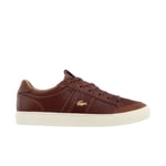 Lacoste Courtline 120 1 Lace-Up Brown Smooth Leather Mens Trainers 39CMA0047 F57