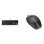 CHERRY KC 6000 SLIM Keyboard - Black & GENTIX SILENT, wired mouse, quiet design mouse without click, perfect ergonomics, precise sensor, black