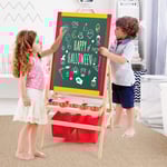 3 i 1 barn staffli barntavla dubbelsidig whiteboard & svarta tavla 52,5x51,5x106,5 cm