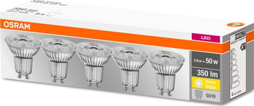 Osram LED Spotpære GU10, 4,3W=50W 5-pak