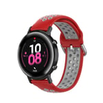 Beilaishi 20mm For Huami Amazfit GTS/Samsung Galaxy Watch Active 2 / Huawei Watch GT2 42MM Fashion Inner Buckle Silicone Strap(White black) replacement watchbands (Color : Red grey)