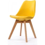 AUCUNE Chaise design scandinave jaune Scandy