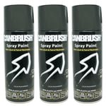 3x Canbrush C30 Gloss Black Spray Paint All Purpose DIY Metal Wood Plastic 400ml